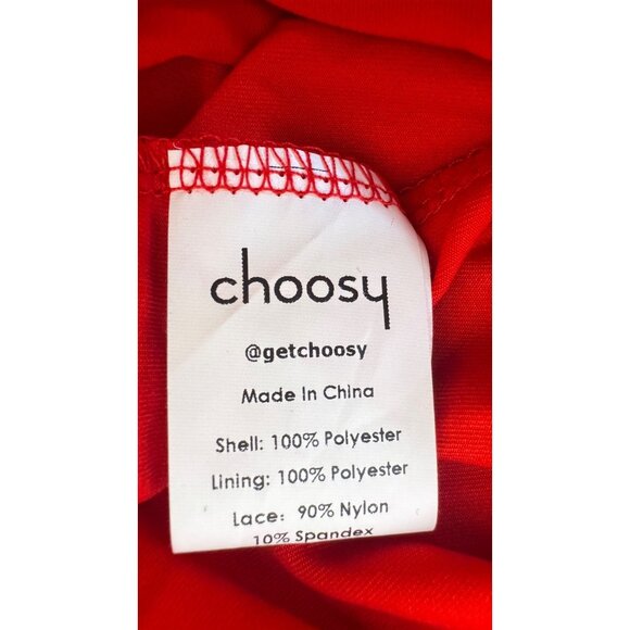 2/$30 NWT Choosy Size 18 Red Lingerie Maxi Gown Lace & Mesh - Picture 6 of 15